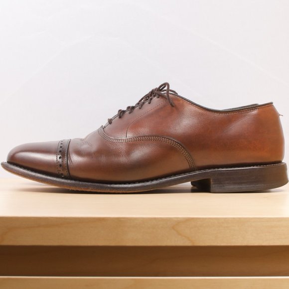 [SOLD] Allen Edmonds Men's Shoe 🇺🇸 Byron Cap-toe Oxford 8.5D Brown GUC - Picture 2 of 9